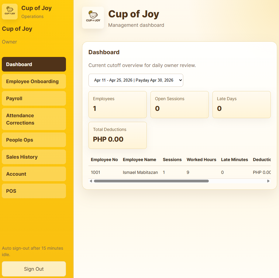 Cup of Joy website preview