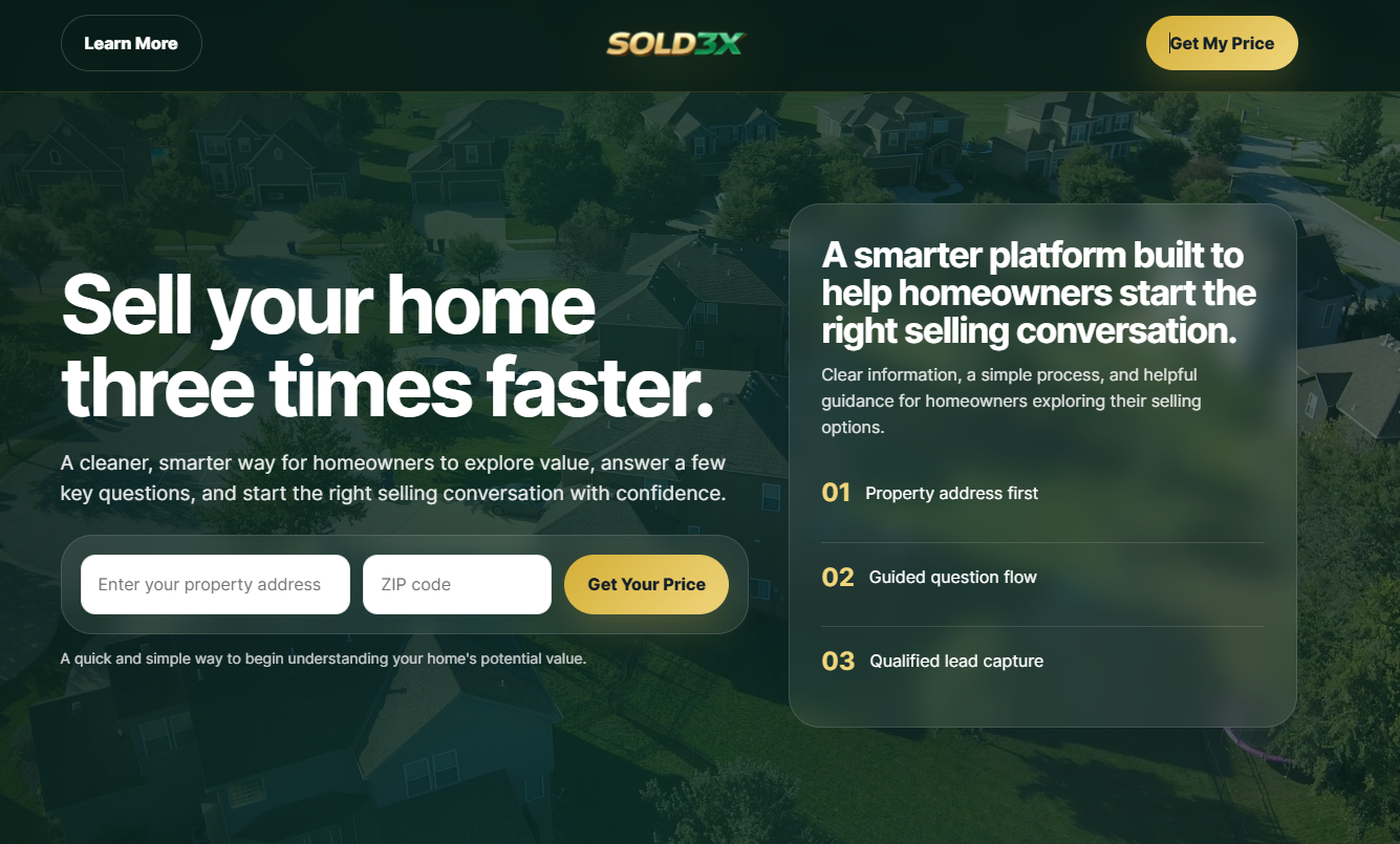 SOLD3X website preview